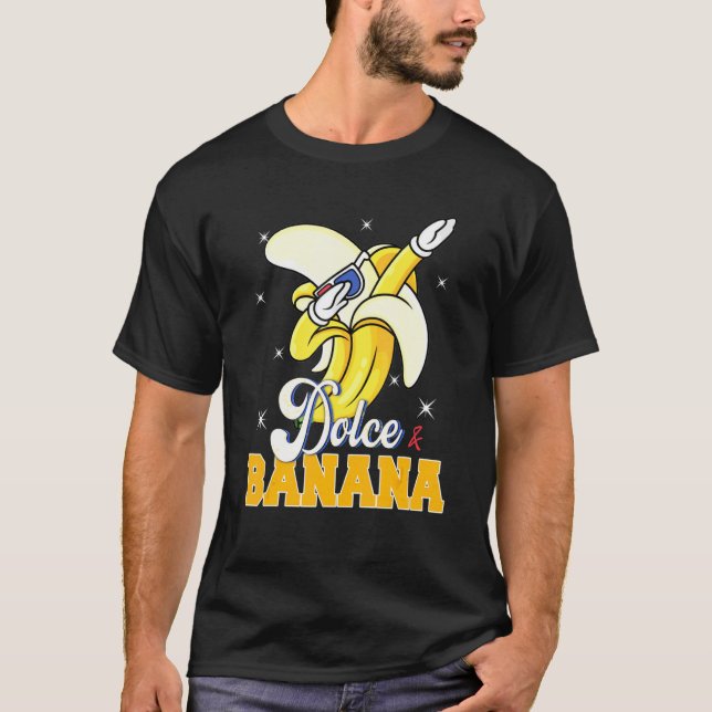 Dolce Banana Dabbing Bananen Vegan Veggie T-Shirt (Vorderseite)
