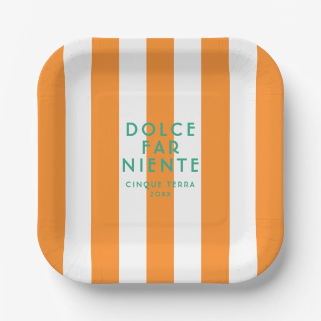 Dolce Far Niente Cinque Terra Pappteller (Vorderseite)