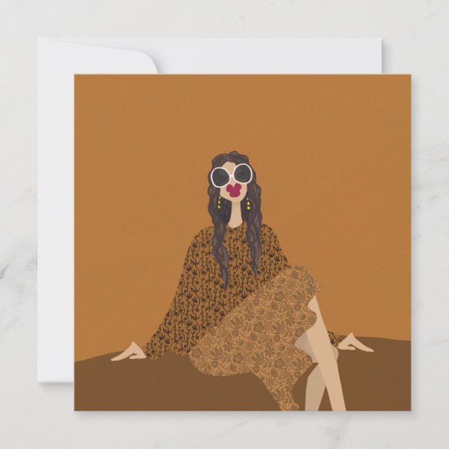 Dolce Far Niente Fashion Illustration Card Einladung (Vorderseite)