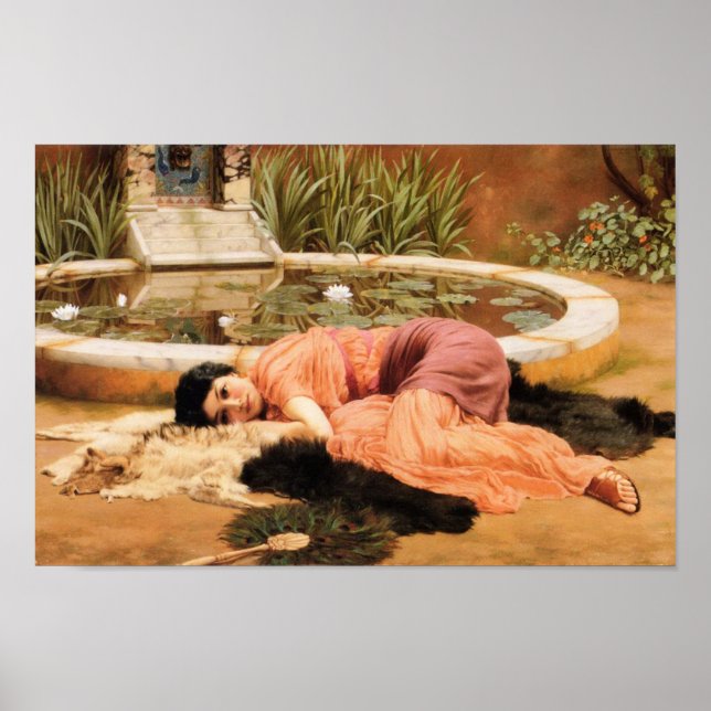 Dolce Far Niente von John Godward Poster (Vorne)