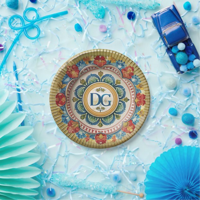 Dolce & Gabbana Chic Luxus auf einer Papierplatte Pappteller (Party)