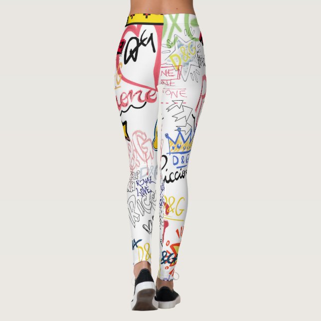 Dolce Gabbana New Season Modern Typography Design Leggings (Rückseite)