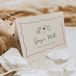 Dolce Vita Handgeschriebene Babyparty für eine Bra Dankeskarte