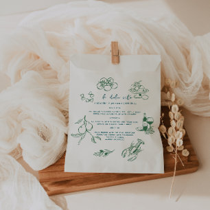 Dolce Vita handgeschriebene Hochzeitsmenü-Tüten Geschenktütchen