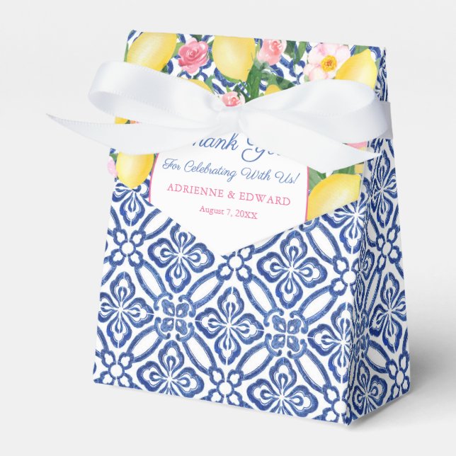 Dolce Vita Lemons Rosa Blume Hochzeit Geschenkschachtel (Vorderseite)