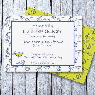 Dolce Vita Limoncello Italienische Hochzeit Einladung
