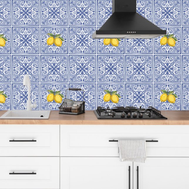 Dolce Vita Meditarrean Blue & Lemons italienische  Tapete (Von Creator hochgeladen)