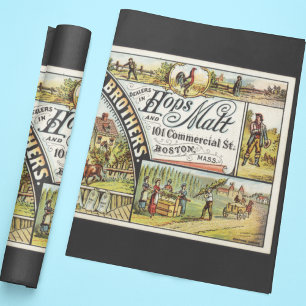 Dole Brothers Anzeigen für Hopfen und Malz Ephemer Geschenkpapier