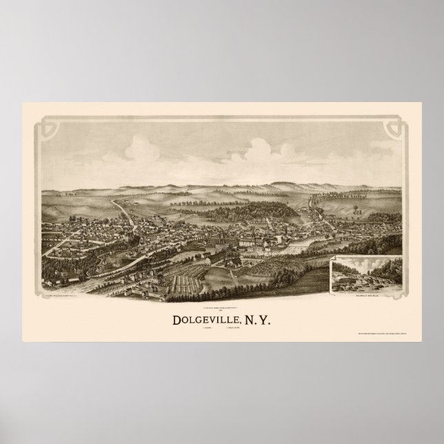 Dolgeville, NY Panoramic Map - 1890 Poster (Vorne)