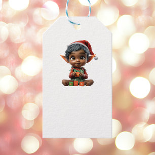 Doll Baby Christmas Elf White Gift Tags Geschenkanhänger