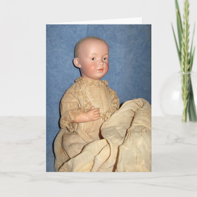 Doll in Christening Gown Greeting Card Karte (Vorderseite)