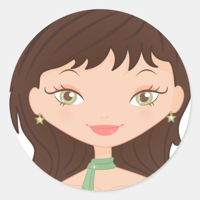 Doll-Rose Runder Aufkleber (Vorderseite)