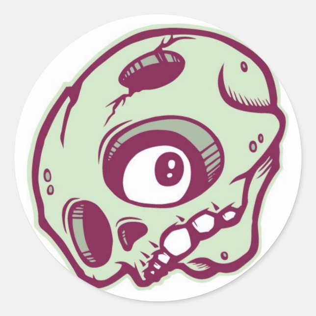 DOLLA Round Skullie Slave Runder Aufkleber (Vorderseite)