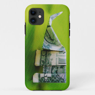 Dollar-Bill Origami Elephant auf grünem Hintergrun Case-Mate iPhone Hülle