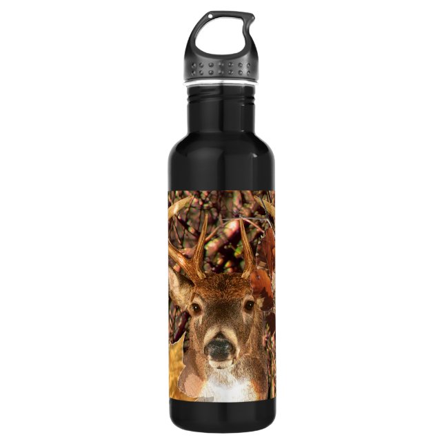 Dollar Camouflage-in den weißen Schwanz-Rotwild Edelstahlflasche (Vorderseite)