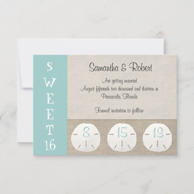 Dollar de sable & Burlap Sweet 16 Invitation (Devant)
