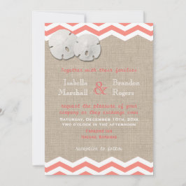 Dollar de sable de corail et Faire-part de mariage