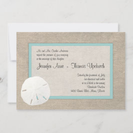 Dollar de sable et Burlap Beach Wedding Invitation
