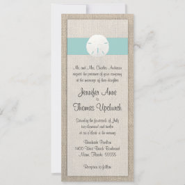 Dollar de sable et Burlap Beach Wedding Invitation