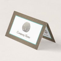 Dollar de sable et Burlap Carte de visite double f
