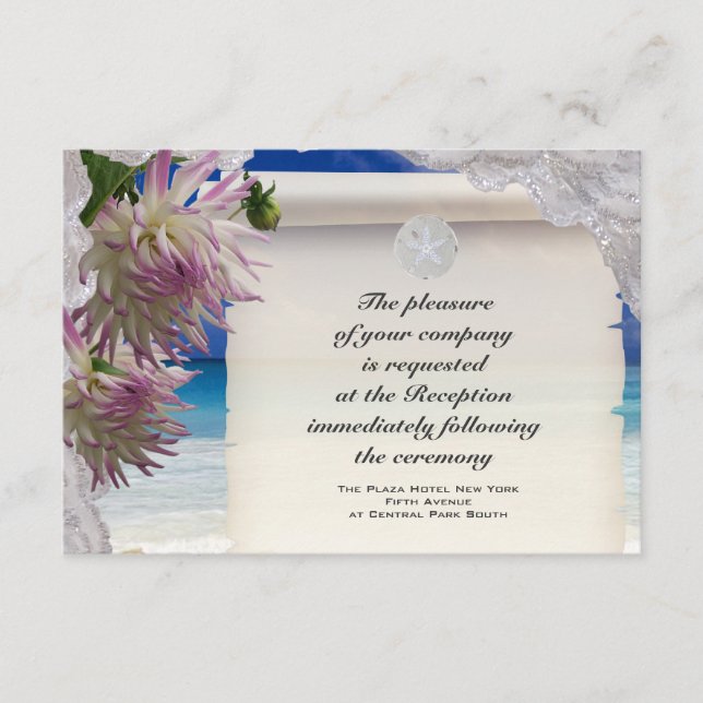 Dollar de sable et dentelle Carte de réception Tro (Devant)