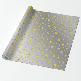 Dollar, Gold, Blatt, Blätter, Muster, modern, Geschenkpapier