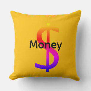 Dollar $ign Geld Logo Regenbogen Gelb Kissen