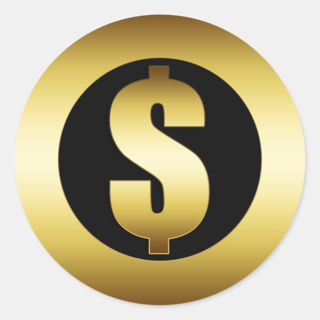 DOLLAR RUNDER AUFKLEBER (Vorderseite)