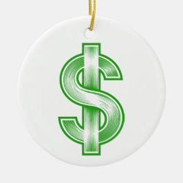 Dollar Sign Money Symbol Keramik Ornament