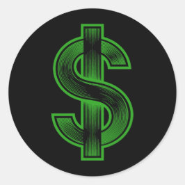 Dollar Sign Money Symbol Runder Aufkleber