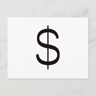 Dollar Sign$ Schwarzes Rot Postkarte