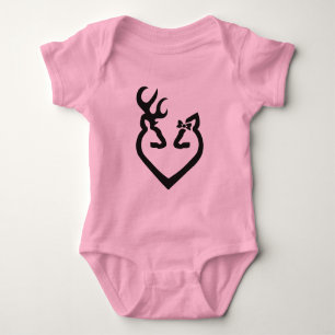 Dollar-und Damhirschkuh-Herz-Liebe-Schwarzes Baby Strampler