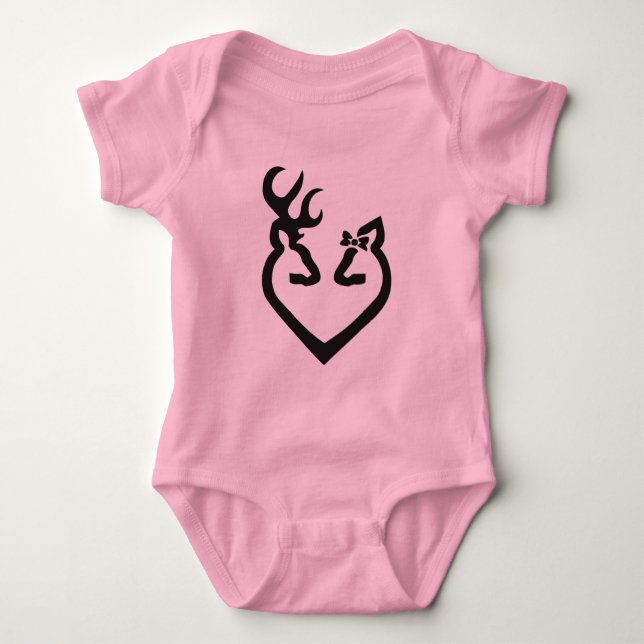 Dollar-und Damhirschkuh-Herz-Liebe-Schwarzes Baby Strampler (Vorderseite)