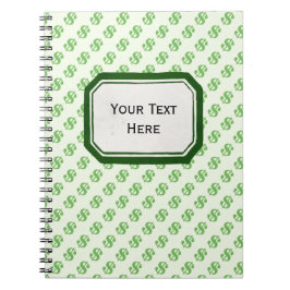 Dollar-Zeichen auf Grün mit Aufkleber Notizblock