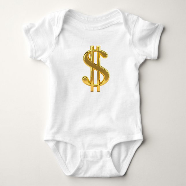 Dollar-Zeichen-Baby-einteiliger Körper-Anzug Baby Strampler (Vorderseite)