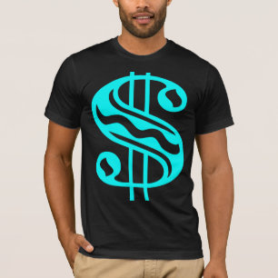 Dollar-Zeichen - Cyan T-Shirt