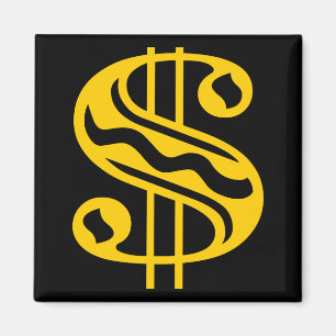 Dollar-Zeichen - gelb Magnet
