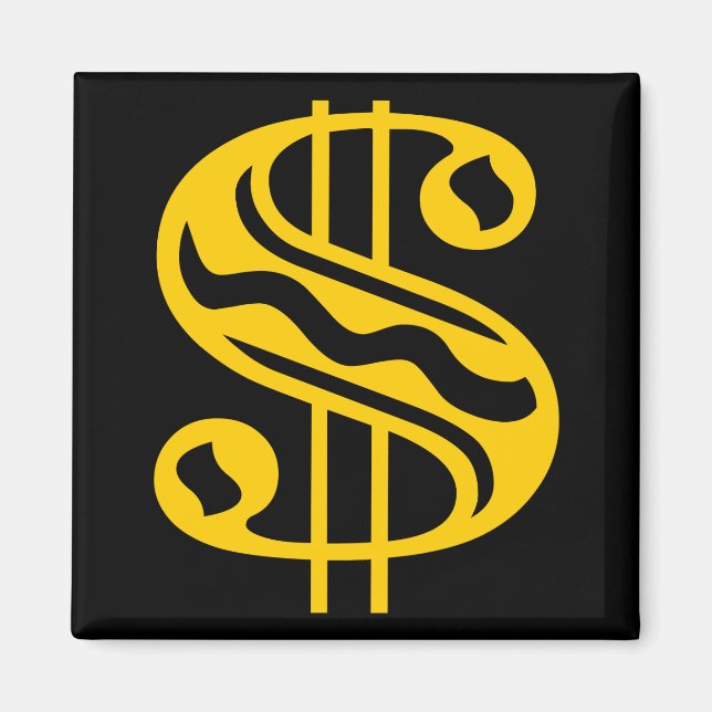 Dollar-Zeichen - gelb Magnet (Vorne)