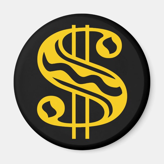 Dollar-Zeichen - gelb Magnet (Vorne)