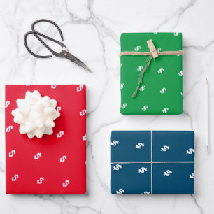 Dollarmünzzeichen-Muster-Wrap-Papierbögen Geschenkpapier Set
