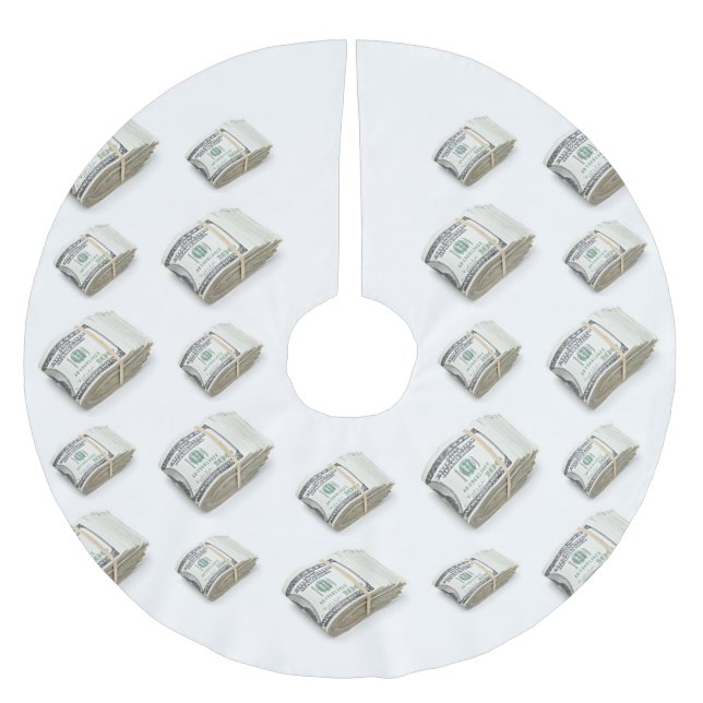 Dollars Polyester Weihnachtsbaumdecke (Vorderseite)