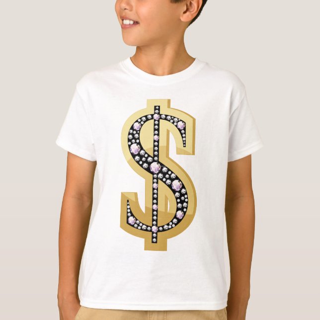 Dollarsymbol in Diamanten 2 T-Shirt (Vorderseite)