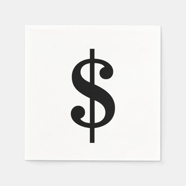 Dollarzeichen | Einfache klassische Alphabet Serviette (Vorderseite)