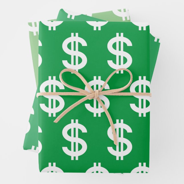 Dollarzeichen Geschenkpapier Set (Beispiel)