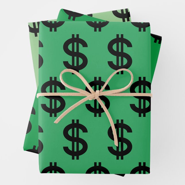 Dollarzeichen Geschenkpapier Set (Beispiel)