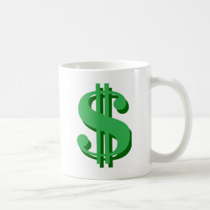 $ Dollarzeichen Kaffeetasse