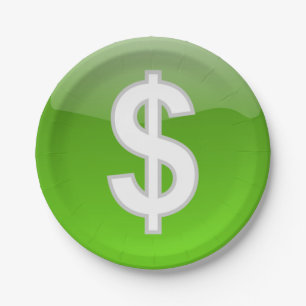 Dollarzeichen Pappteller