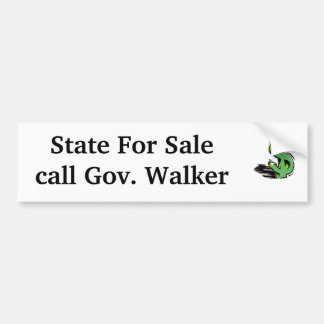 Dollarzeichen, Staat für Salecall Gov. Walker Autoaufkleber