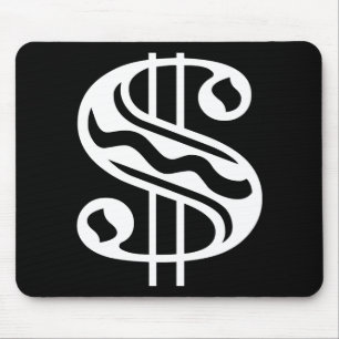 Dollarzeichen - weiß mousepad