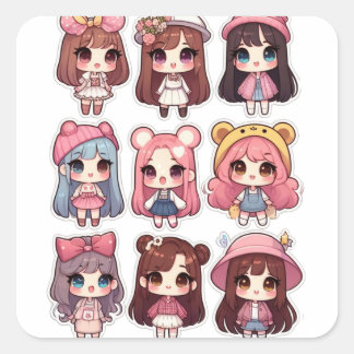 Dolly 2 quadratischer aufkleber